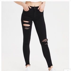 Black american eagle ripped jeans Clearance